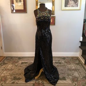 High neck evening gown